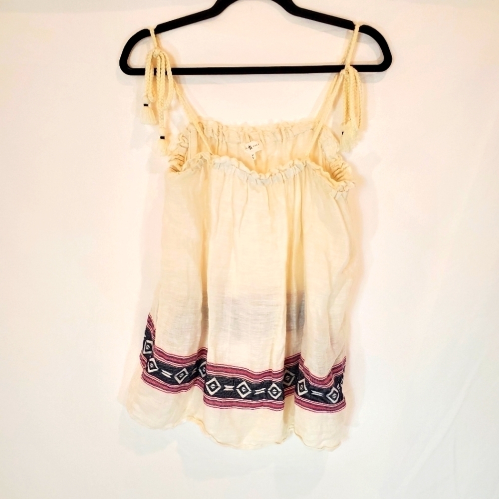 Lou & Grey linen cotton blend braided strap top size medium